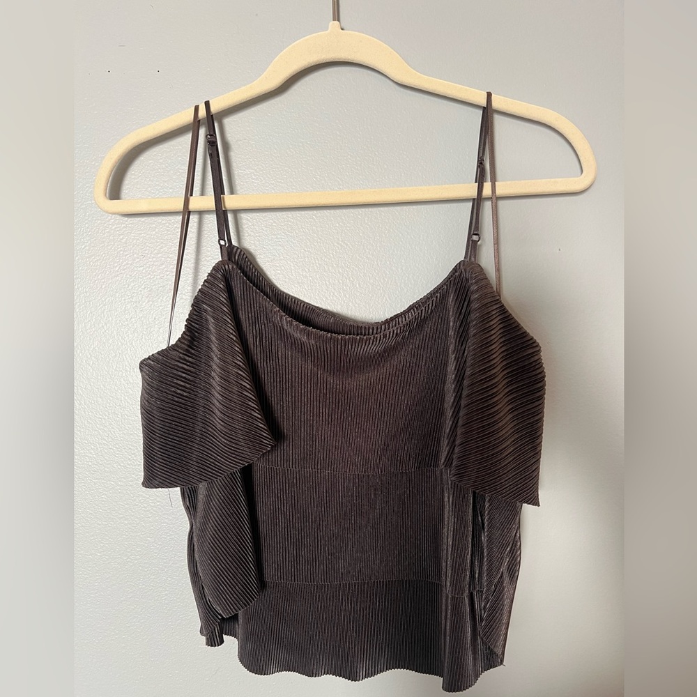 Green Shimmery ribbed tank top